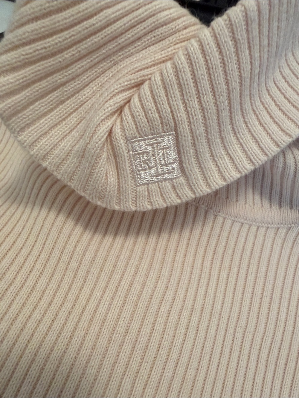 Lauren Ralph Lauren Blush Ribbed Turtleneck Sweater